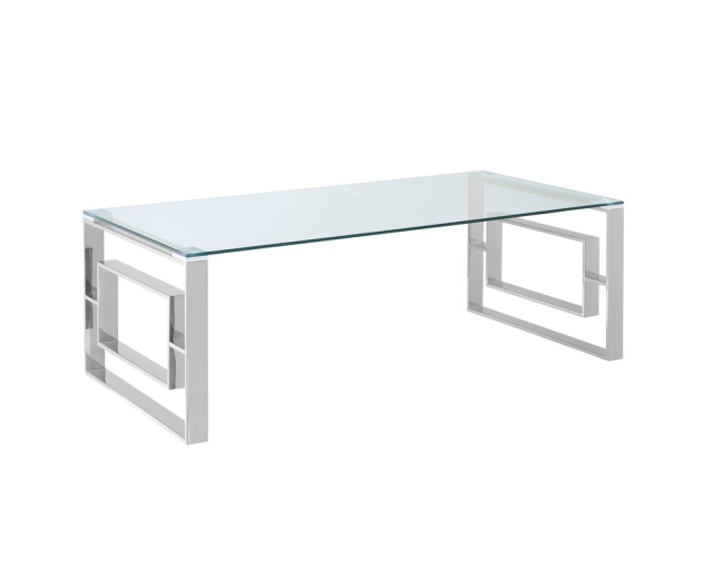 Table à café Eros verre argent - Argent