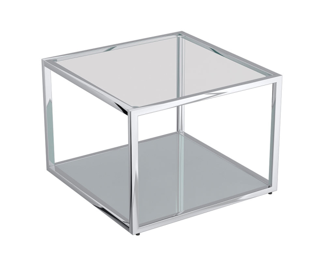 Petite table à café Casini verre argent - Argent