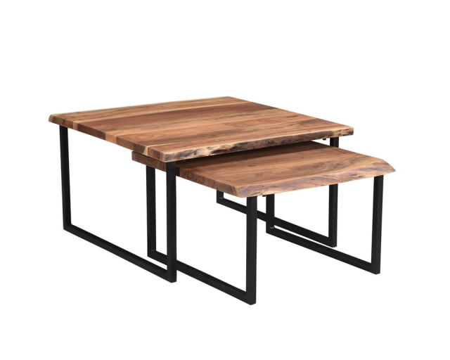 2 tables à café Jivin bois naturel - Naturel