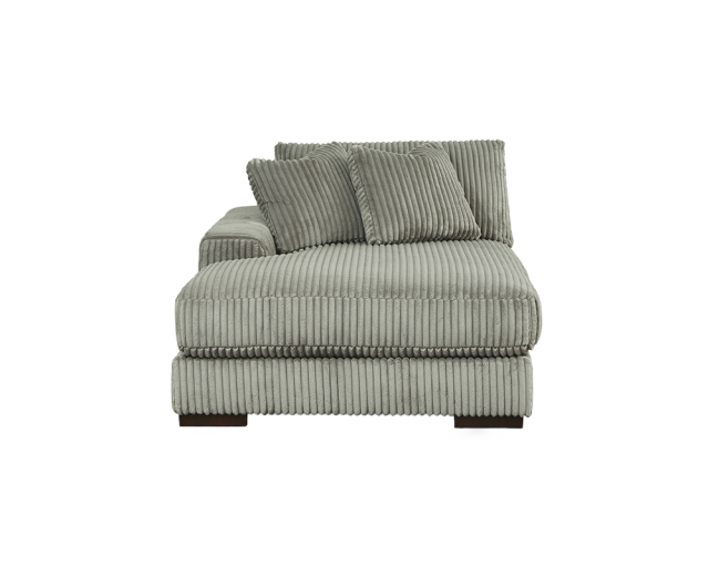 Chaise longue bras gauche Tissu Gris moyen - Gris