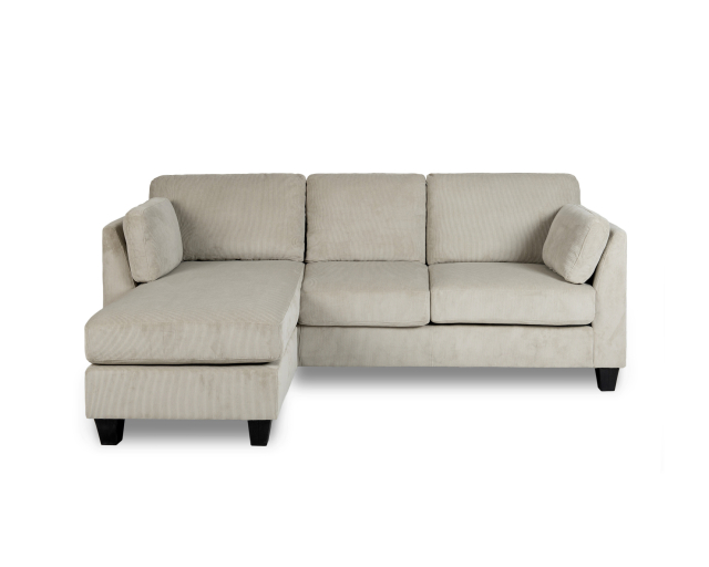 Sectionnel Chaise longue réversible Tissu Beige foncé - Beige