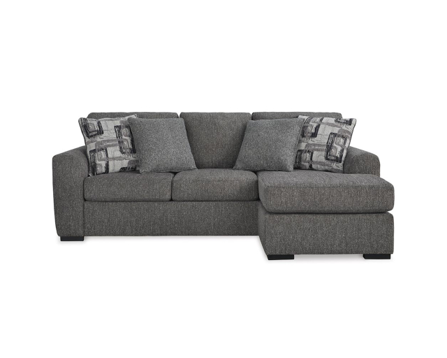 Sectionnel Chaise longue réversible Tissu Gris charcoal - Gris