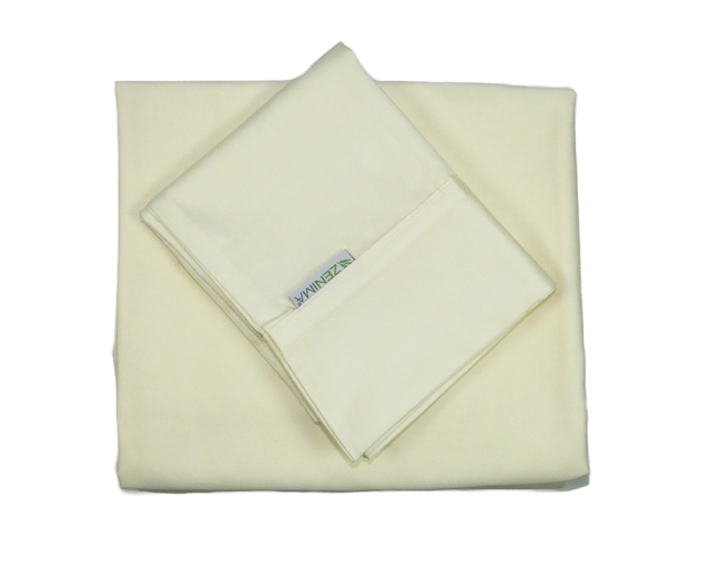 Ensemble de draps lit queen Coton biologique Crème - Crème