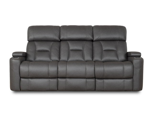 Sofa inclinable avec console rabattable Électrique double, tête, pied, Gravité zéro Tissu Gris charcoal - Gris