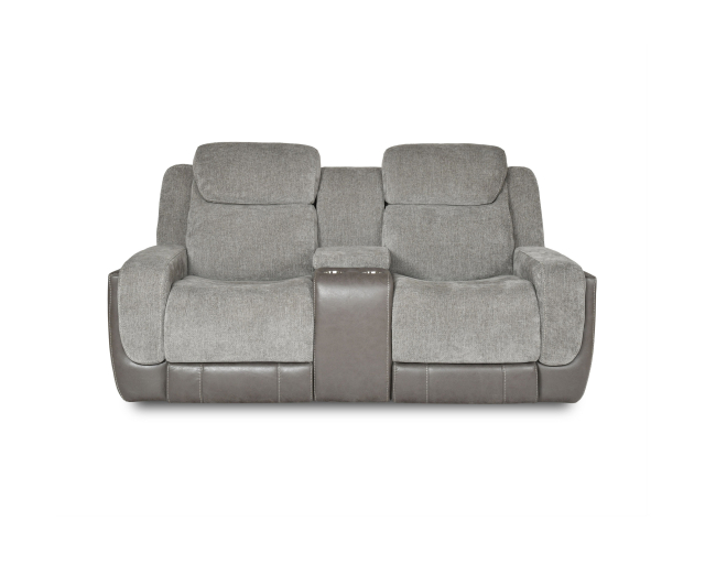 Causeuse inclinable avec console - Électrique double, tête, pied, gravité zéro - Gris