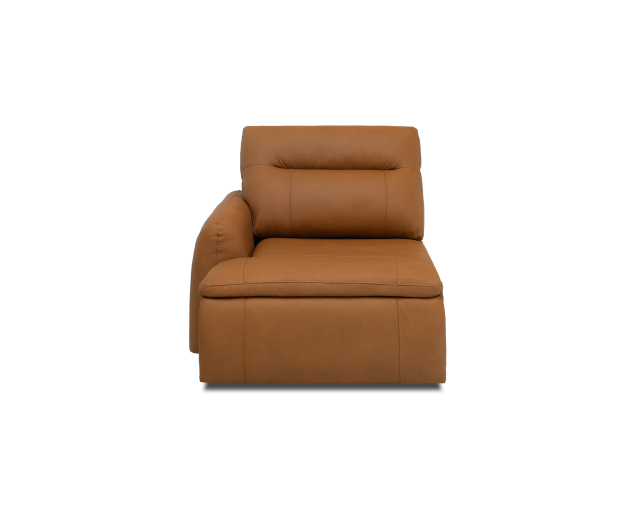 Sectionnel inclinable électrique coulissant - Chaise longue bras gauche - Caramel