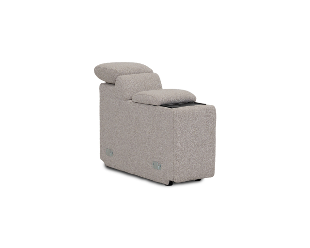 Sectionnel inclinable électrique - Console avec rangement - Beige
