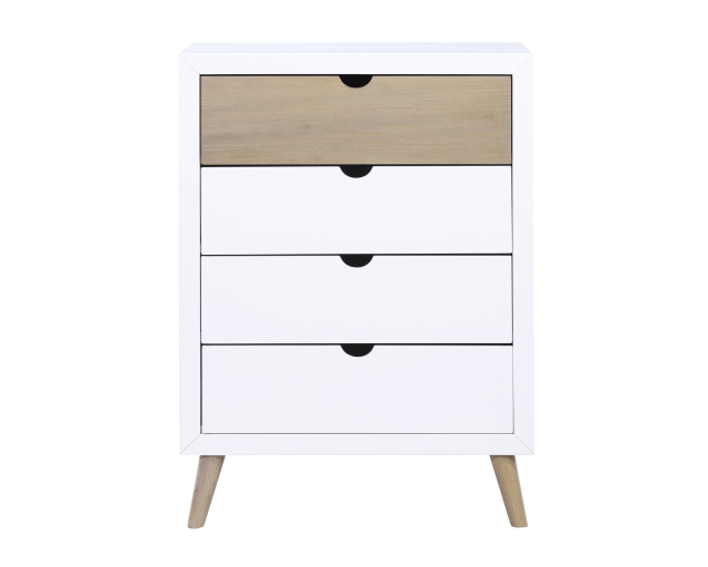Commode en bois - 4 tiroirs - Blanc
