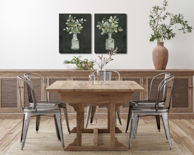 Toile 20 po x 16 po Ensemble de 2 Vert sauge - Vert