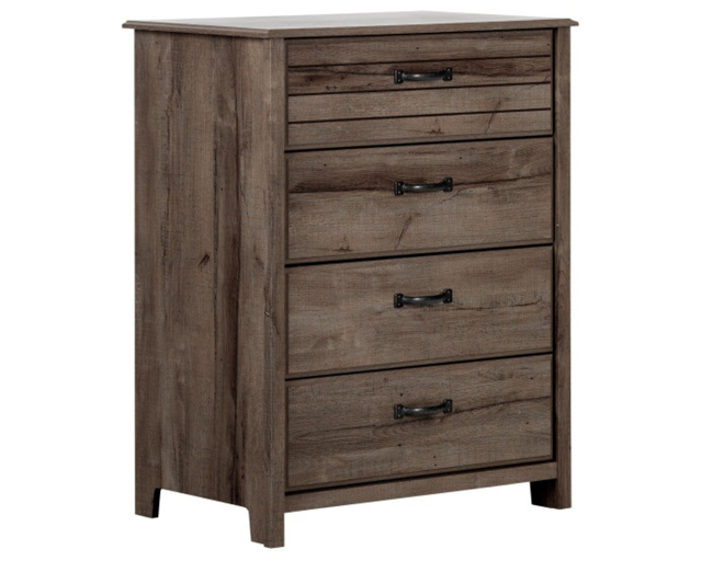 Commode laminée - 4 tiroirs - Brun