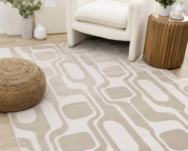 Carpette 5 pi 3 po x 7 pi 7 po - Beige