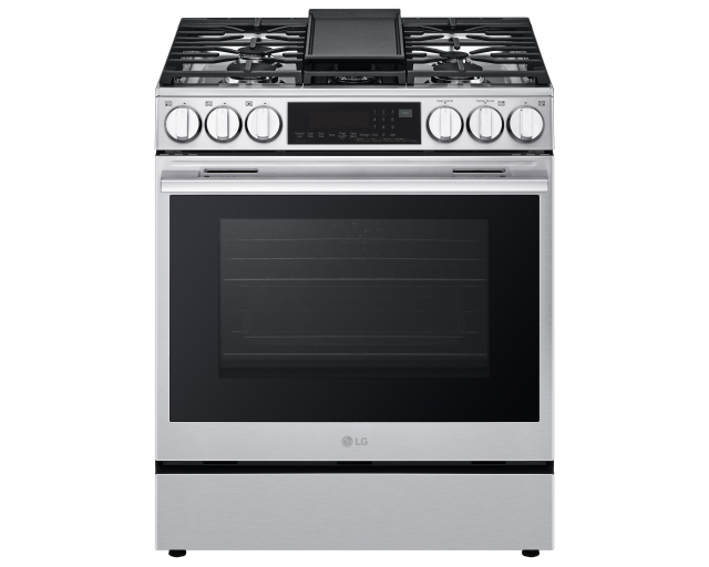 LG Cuisinière au gaz 6,3pi3 Convection véritable, Air Fry, Wi-Fi, 20 000 BTU, Inox antitaches - LSGL6335X