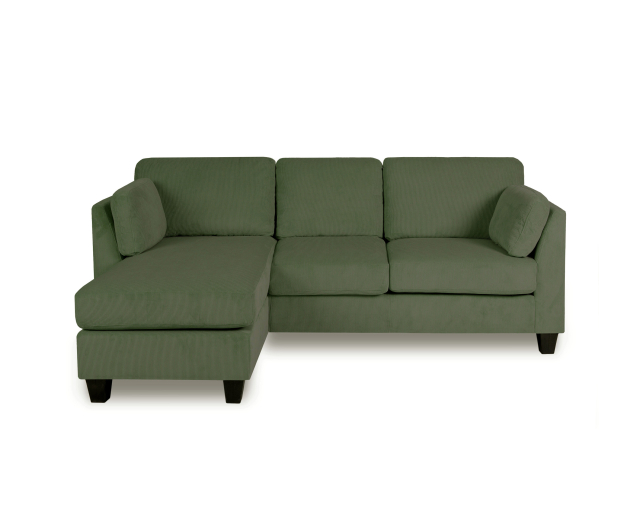 Sectionnel Chaise longue réversible Tissu Vert forêt - Vert