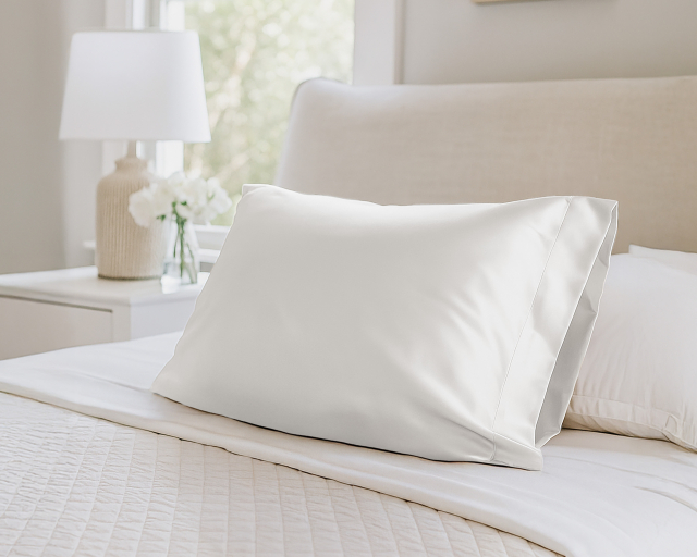 Taies d'oreillers en satin Queen Crème - Crème