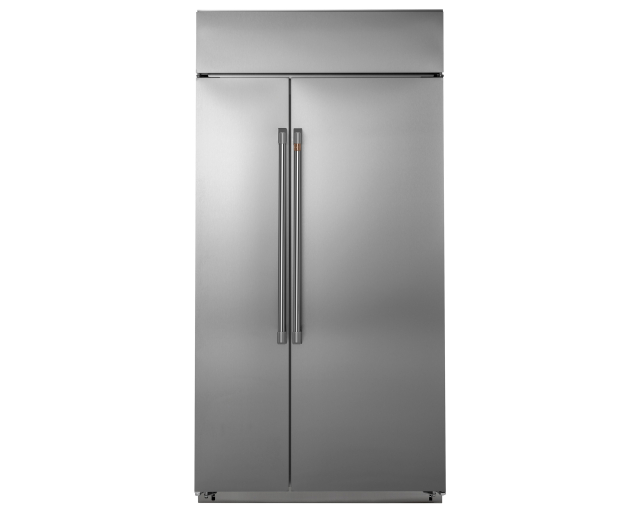 GE CAFE Réfrigérateur côte-à-côte encastré 42po 25,0pi3 Machine à glaçons, Wi-Fi, Inox - CSB42WP2NS1