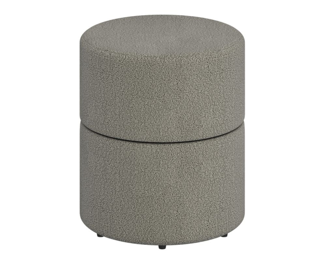 Ottoman rond avec émerillon Novar métal gris - Gris