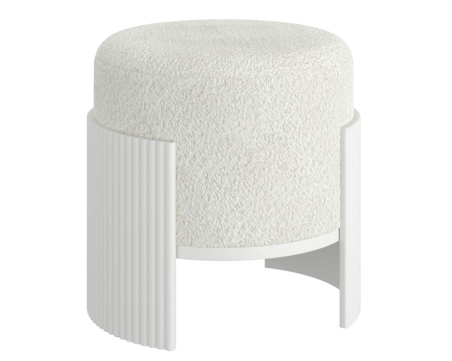 Ottoman rond Kiraz bois crème - Crème