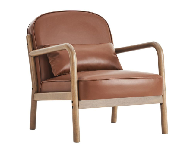 Chaise Fani simili cuir brun - Caramel