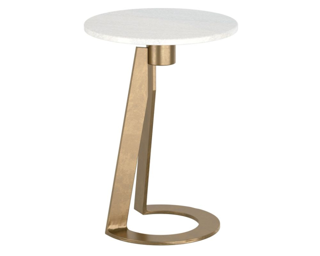 Table d'appoint Devas marbre blanc - Blanc