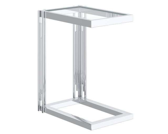Petite table d'appoint Estrel verre argent - Argent