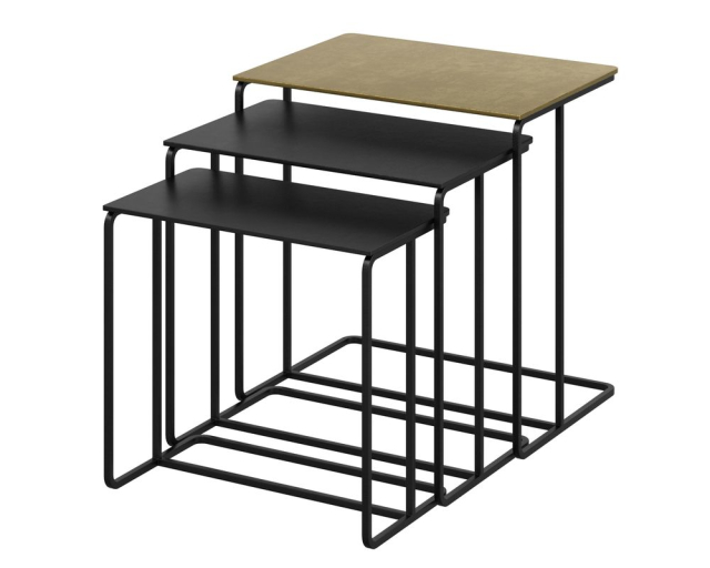 3 tables d'appoint Bristol or - Or