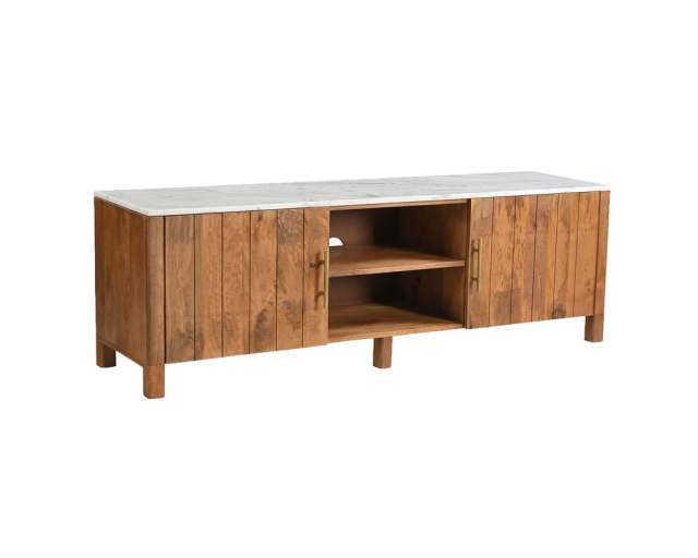 Meuble multimédia Camden marbre naturel - Brun