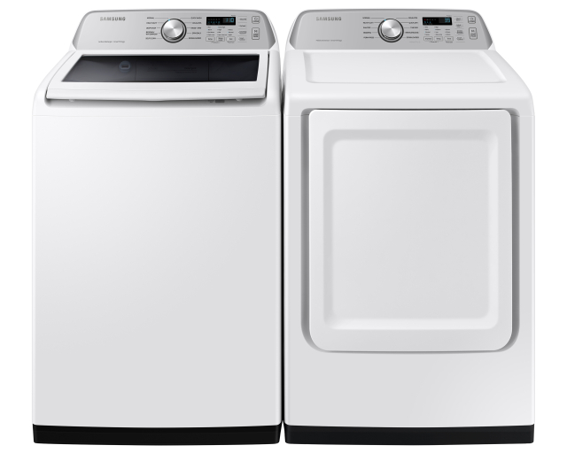 SAMSUNG Ensemble de buanderie agitateur 5,3pi3 Blanc &#8209;&nbsp;WA46CG3505AWA4/DVE47