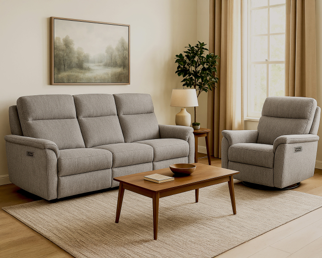 Fauteuil et sofa inclinable Électrique triple, tête, pied, lombaire Tissu Beige taupe - Beige