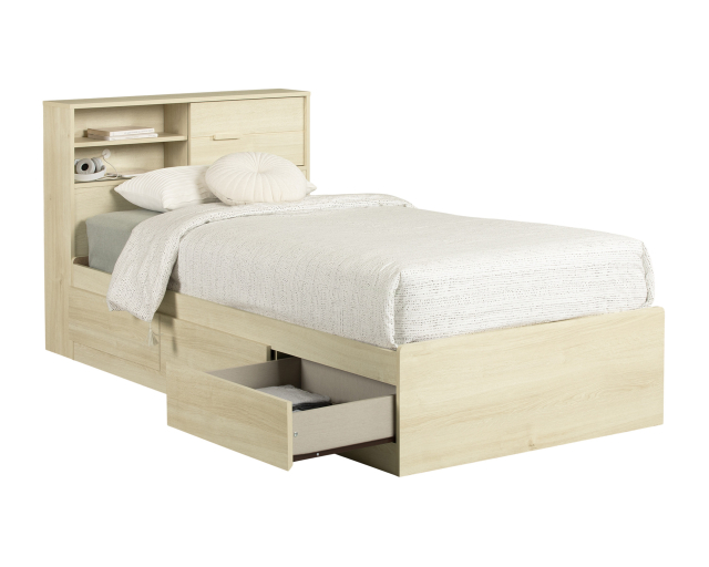 Lit laminé bibliothèque - Beige