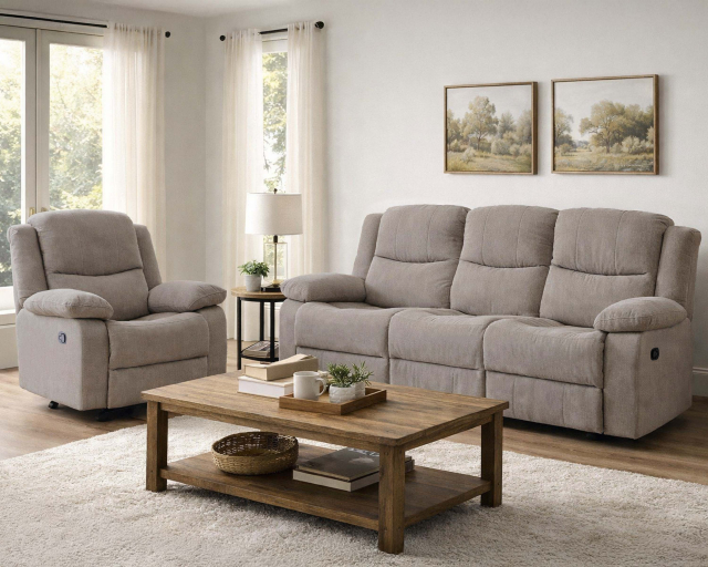 Fauteuil et sofa inclinable Tissu Beige taupe - Beige