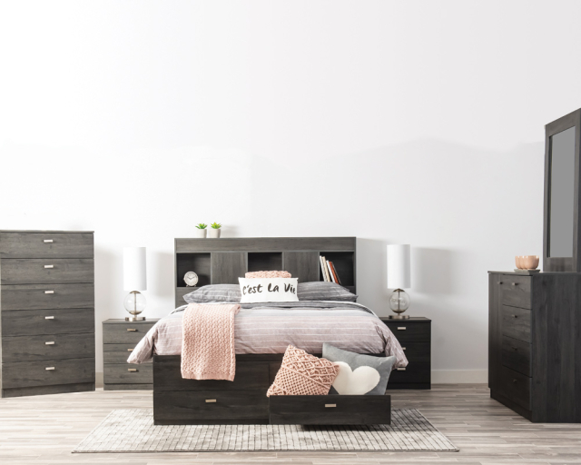 Ensemble de chambre stratifié king 7mcx - Gris