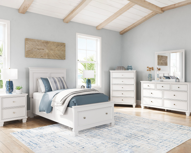 Ensemble de chambre en bois simple 8mcx Blanc - Blanc