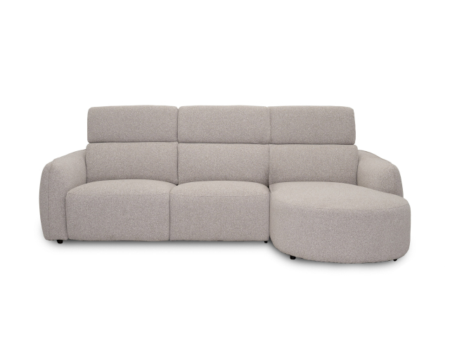 Sectionnel inclinable 2mcx Électrique Tissu Beige moyen - Beige