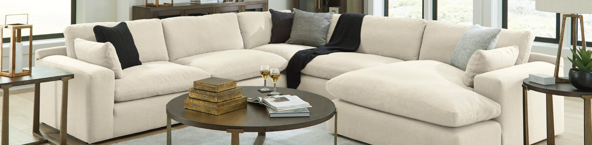Sectionnel modulaire beige