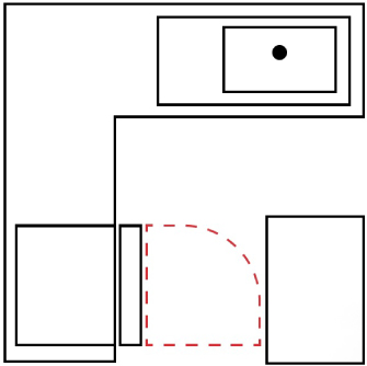 Plan d'une cuisine vue du dessus